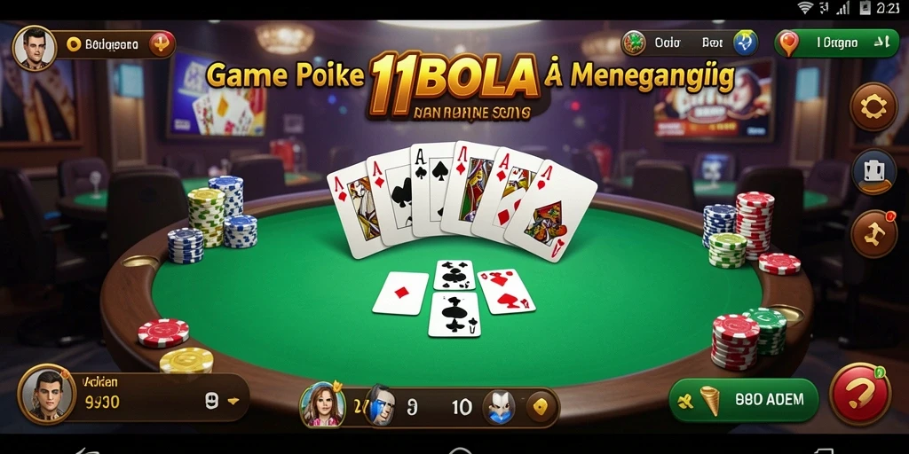 Gameplay seru saat bermain Poker di 11BOLA.