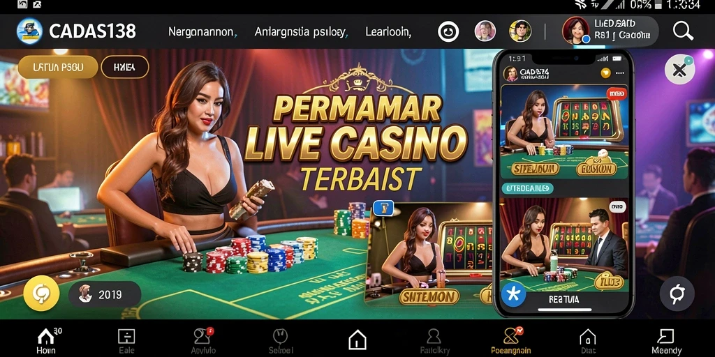 Screenshot gameplay Live Casino di CADAS138 yang menampilkan dealer profesional.