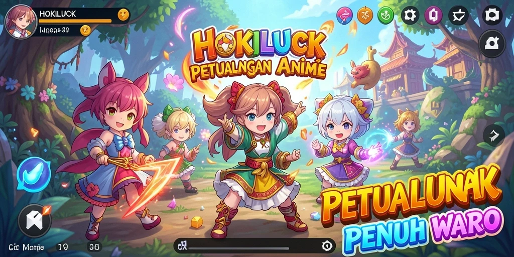 Tampilan gameplay HOKILUCK dengan karakter Anime yang menakjubkan.