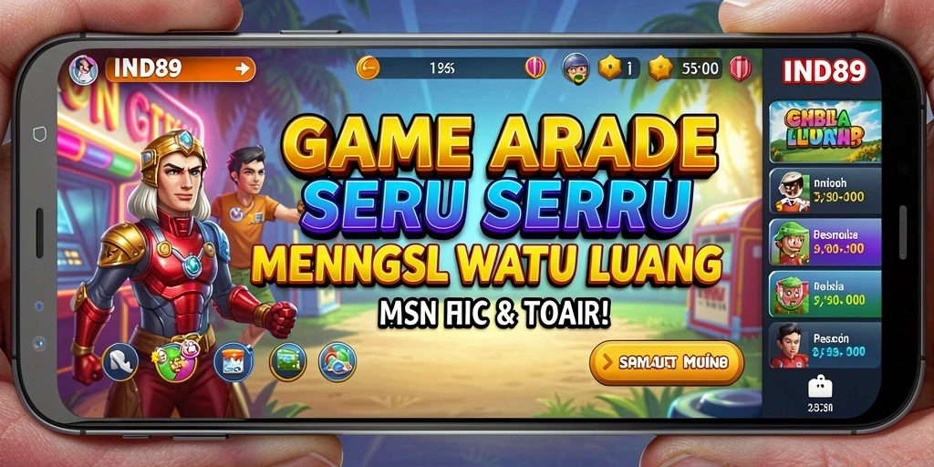 Screenshot utama IND89 menampilkan aksi seru gameplay Arcade.