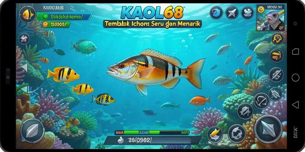 Gameplay KAOL68 menembak ikan yang seru dan penuh warna.
