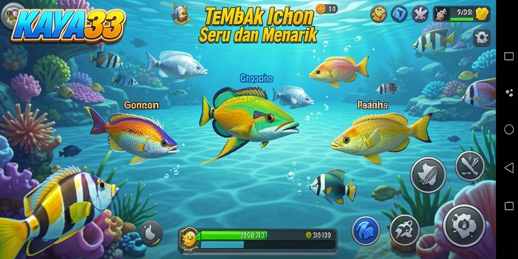 Tampilan utama gameplay Tembak Ikan yang seru di KAYA33.