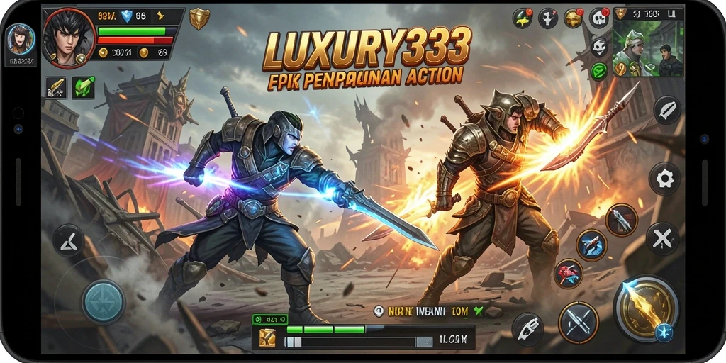 Gameplay seru LUXURY333 dengan aksi menegangkan di layar.