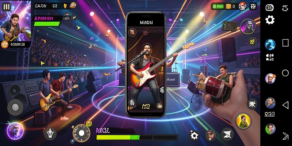 Tampilan gameplay N32 yang seru dan interaktif dengan musik.