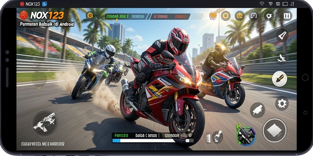 Menampilkan aksi balap motor yang seru dan mendebarkan.