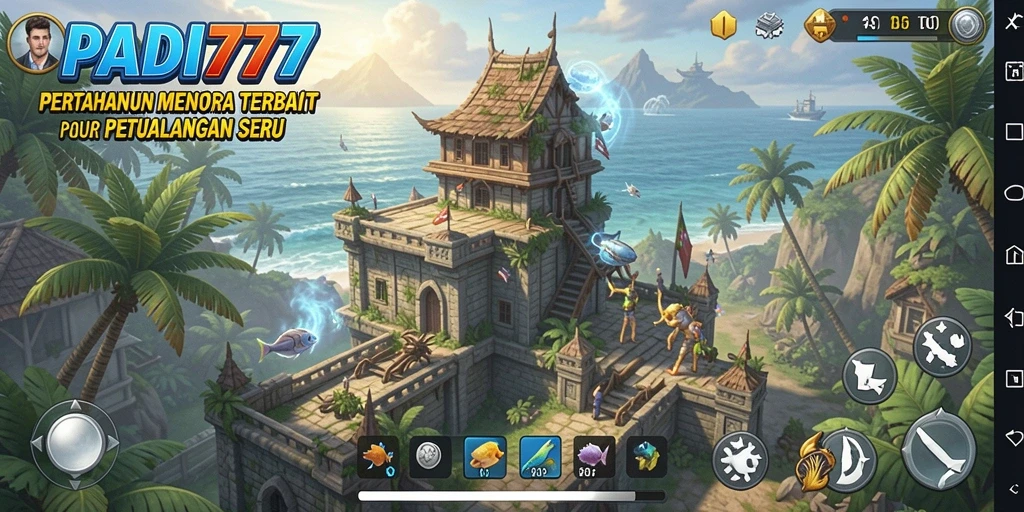 Tangkapan layar menunjukkan aksi pertahanan menara yang epik di PADI777.