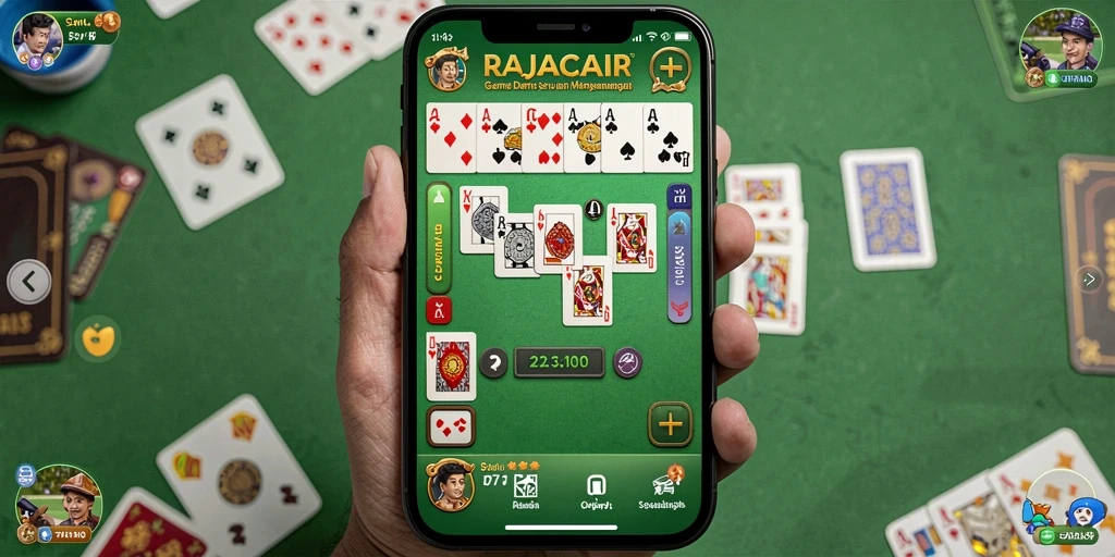 Tampilan gameplay seru dalam RAJACAIR dengan aksi domino yang mendebarkan.