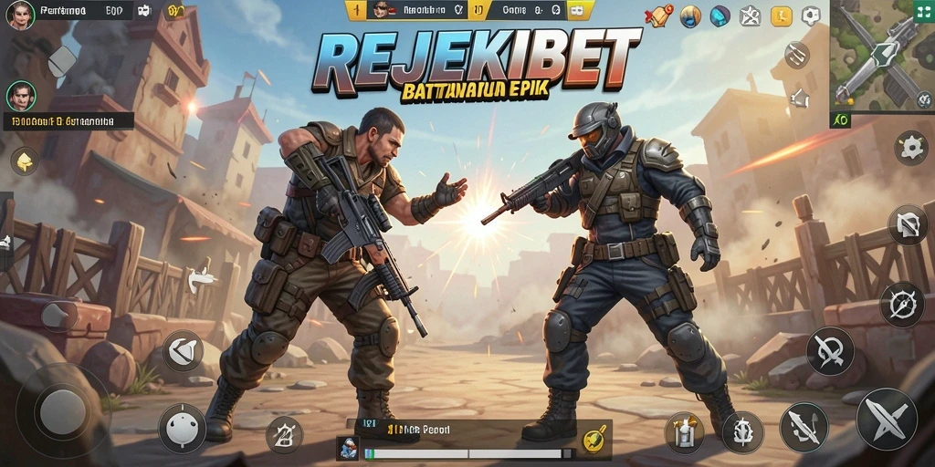 Tampilan gameplay seru di REJEKIBET dengan aksi Battle Royale yang mendebarkan.