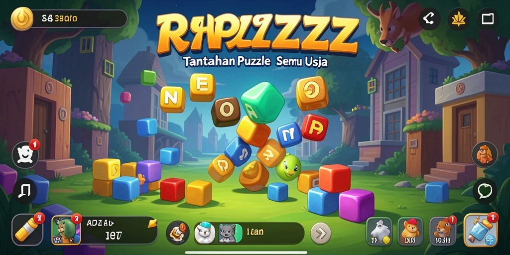 Screenshot RPZZZ menampilkan gameplay puzzle yang menarik dan penuh warna.