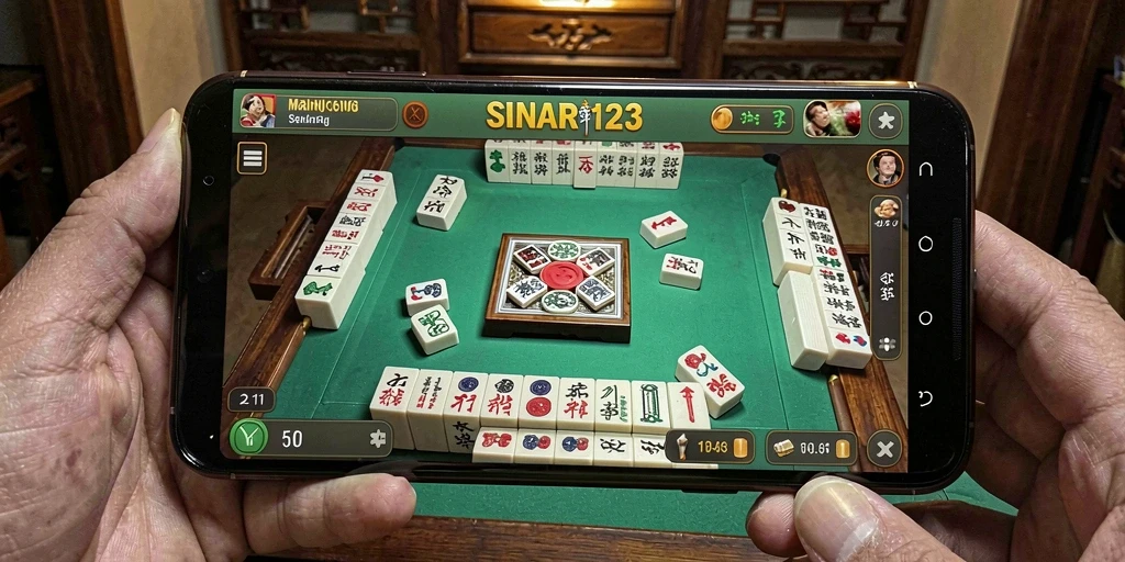 Screenshot gameplay SINAR123 dengan ubin Mahjong yang menarik.