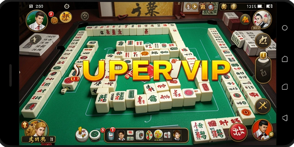 Tampilan gameplay Mahjong menegangkan di SUPERVIP.