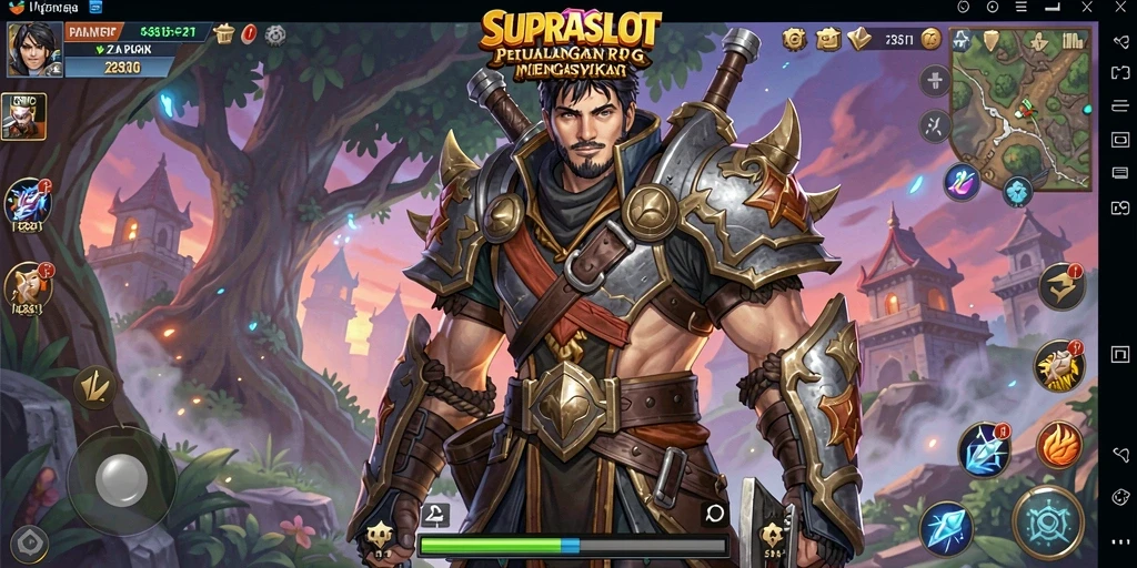 Tampilan utama gameplay SUPRASLOT yang mendebarkan dalam petualangan RPG.