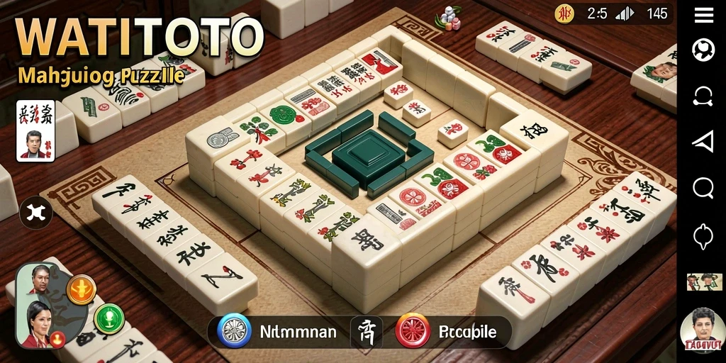 Screenshot menunjukkan gameplay seru Mahjong di WATITOTO.