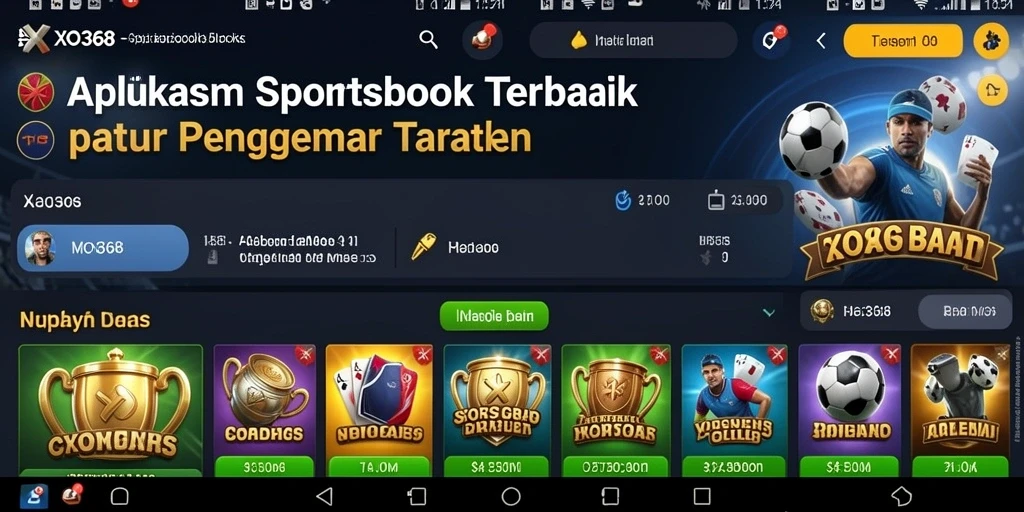 Tampilan utama <strong>XO368</strong> dengan berbagai pilihan taruhan olahraga.