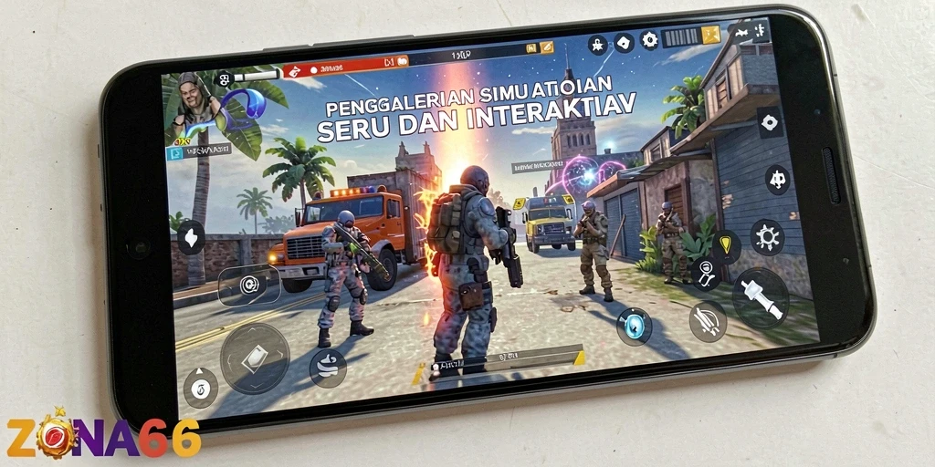 Tampilan gameplay ZONA66 yang menarik dan interaktif.